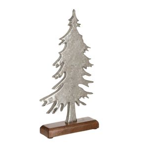 Ornement décoratif en forme d'arbre avec base en métal et en bois, idéal pour les cadeaux, la décoration intérieure et les accents de présentoir. - Product Image 1
