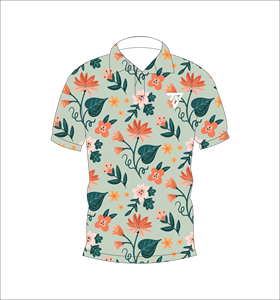 เสื้อโปโลพิมพ์ลายดอกไม้สีเขียวเซจสำหรับผู้ชายแขนสั้นลำลองแฟชั่นฤดูร้อนเสื้อโปโลกอล์ฟ - Product Image 1