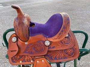 Genuine Leather Western Horse Saddle Wood Tree Nickel-Plated Hardware Softy Seat Trail Racing | Classic <b>Equestrian</b> Gear | - Product Image 3