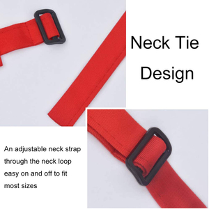 Delantal Unisex Rojo de Algodón con Bolsillo para Restaurante o Bar, Correas Ajustables, Manga Corta, Cierre a Presión, Uniforme para Camareros - Product Image 3