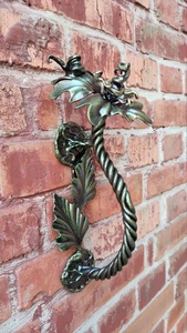 Poignée de portail en fer forgé galvanisé et peint à la poudre, style traditionnel, résistante à la rouille, motifs décoratifs, facile à installer - Product Image 6