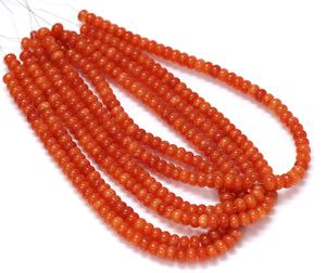 Top Quality Carnelian Quartz Smooth Rondelle Gemstone Beads 8mm Loose Polished Natural <b>Stone</b> Beads for Jewelry Making Wholesale - Product Image 4