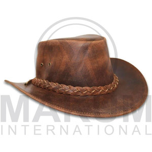 Wholesale Custom Plain Leather Cowboy <b>Hat</b> Fashionable Promotional European American Style MAKUM INTERNATIONAL Unisex <b>Summer</b> - Product Image 3