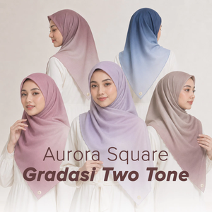 Shouqin Élégant Voile Carré Dégradé Bicolore Effet Aurore Découpé au Laser pour Femmes Musulmanes, Voile de Tête, Hijab, Mariage, Vente en Gros - Product Image 1