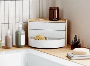 Nordic Style Swivel Makeup and Jewelry Storage Case - Multi-Layer Rotating Tabletop Organizer for <b>Watch</b>, <b>Rings</b>, and Cosmetics - Product Image 5