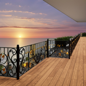 Rampe de balcon en fer forgé sur mesure, rampe décorative en acier pour balcon, utilisation extérieure, durable, revêtement en poudre, design élégant - Product Image 2