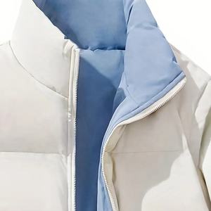 Veste matelassée décontractée unisexe de haute qualité, épaisse et chaude, rembourrée de coton, col montant, fermeture éclair, design tendance pour homme - Product Image 3