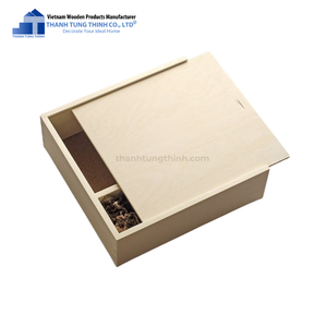Boîte de rangement en bois Thanh Tung Thinh, rectangulaire, minimaliste, faite à la main, de type vertical, pour le salon, pour les articles divers - Product Image 2