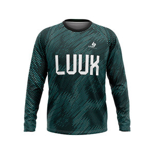 Maillot de sport pour homme à manches longues, imprimé sur mesure, respirant, antibactérien, séchage rapide, col rond, coupe classique, 100% polyester, pour la gym et le yoga - Product Image 1