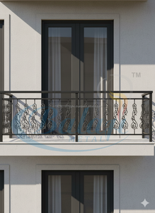 Composants de garde-corps de balcon et d'escalier modernes gris en fonte et aluminium sans cadre, finition très polie, robustes - Product Image 2