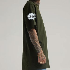 T-shirt ample personnalisé avec logo brodé, en coton peigné de haute qualité, coupe carrée, vente en gros - Product Image 1