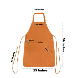Delantal de Trabajo de Cuero Genuino Resistente, Precio al por Mayor, Delantal de Cuero de Búfalo Anti-Calor, Protector de Pecho, para Soldadura y Barbacoa - Product Image 3