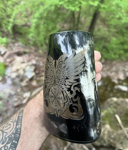 Viking traditionnel poli corne de buffle Tankard artisanat naturel bière vin hydromel Ale tasse thé décoration Stein corne Tankard - Product Image 6