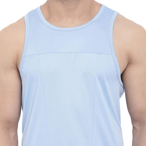 Camiseta sin Mangas para Hombre, Cuello Redondo, Tejida, Color Rojo Sólido, Estilo Casual - Product Image 5