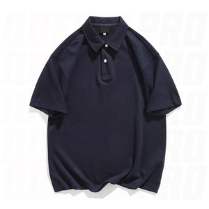Polo T-shirt de luxe 100 % coton pour homme, coupe oversize avec logo personnalisé, épaules tombantes, coupe carrée, grandes tailles, tricot épais - Product Image 5