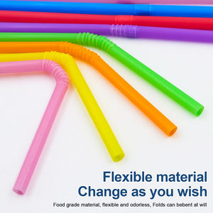 หลอดดูดน้ำพลาสติกหลากสีแบบยืดหยุ่น หลอดดูดน้ำแบบใช้แล้วทิ้งสำหรับใช้ในบ้าน สำหรับดื่มนม น้ำผลไม้ หลอด PP ปลอดสาร BPA - Product Image 3