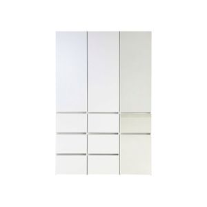 Sistema Armadio Modulare in Legno Elise con Specchio Bianco, Design Moderno Organizzativo - Product Image 2