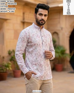 Royal Utsav - Traje Tradicional Indio para Hombre, Amarillo, Bordado Bandhani, Suave, de Secado Rápido, Largo hasta el Suelo, Corte Regular, para Todas las Temporadas, Ideal para Fiestas Diwali - Product Image 1