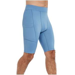 Shorts de sport pour hommes en nylon et élasthanne avec logo personnalisé, taille élastique, séchage rapide, coupe mi-haute, style cycliste - Product Image 5