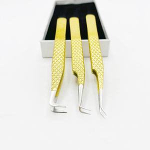 Pince à épiler d'extension de cils à 90 degrés en acier inoxydable à forte adhérence pointe pointue en acier durable enduit de poudre - Product Image 5