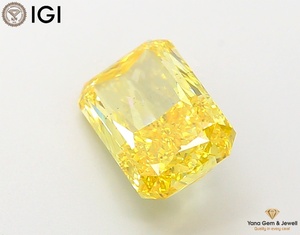 เพชร CVD ขนาด 3.00 กะรัต ผลิตในห้องปฏิบัติการ พร้อมใบรับรอง IGI รูปทรงเรเดียนท์ สีเหลืองแฟนซีสดใส ความสะอาดระดับ VS2 สำหรับเครื่องประดับชั้นดี - Product Image 6