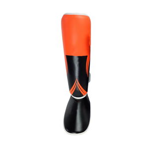 Protège-tibias de boxe professionnels noir et or en néoprène avec fermeture auto-agrippante, équipement de protection extensible unisexe pour adultes - Product Image 2