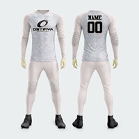 Tenue de Gardien de But de Football 2026 Rembourrée à Manches Longues et Pantalon, Personnalisable, Qualité Supérieure, Imprimée par Transfert Thermique, Respirante, Partie Avant