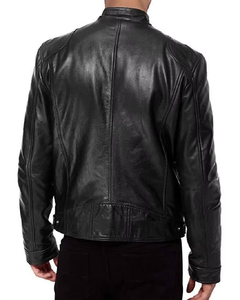 Veste en cuir pour homme 100% cuir de vache véritable, écologique, OEM personnalisé avec logo sur le devant - Product Image 2