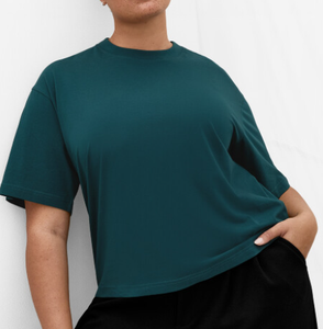Camiseta de Verano Personalizada para Mujer, Talla Grande, Tejida, Ecológica, Transpirable, Cuello Redondo, Manga Corta, Directo de Fábrica, Exportación BD, OEM - Product Image 5