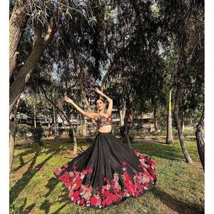 Bewafa Designer <b>Red</b> One-size Ethnic Accessories Embroidery <b>Sequins</b> Work Lehenga Choli - Product Image 3