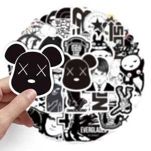 Pegatinas de Vinilo Monocromáticas Personalizadas |   Etiquetas de PVC Resistentes al Agua y Ecológicas, con Protección UV, Autoadhesivas, Diseño de Dibujos Animados para - Product Image 4