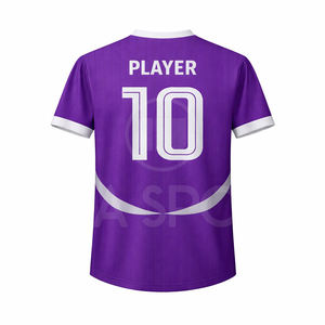 Ensemble d'uniformes d'entraînement de football, 100% polyester, séchage rapide, respirant, col en V, manches courtes, personnalisable avec le nom de l'équipe, service OEM, été - Product Image 3