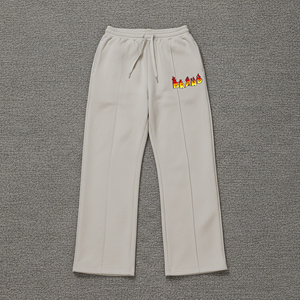2026 New Arrival Polyester/Cotton Women's Sweatpants Custom Screen Printed Logo Heavyweight Solid <b>Colour</b> Baggy Hip Winter Lace - Product Image 2