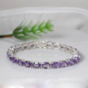 Amethyst <b>Bracelet</b> 925 sterling silver Tennis <b>Bracelet</b> Fine Jewelry Fine <b>Bracelet</b> Customise Jewelry - Product Image 1