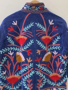 Velvet Floral Suzani Embroidered Jacket Uzbek Folk Festival <b>Coat</b> with Cotton Filling for Bomber Duster Outerwear At Cheap Price - Product Image 2