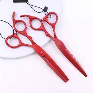 Ensemble de ciseaux de coiffure professionnels, lames en acier inoxydable, poignées en plastique, pour droitiers, utilisation en salon, collection multicolore - Product Image 3