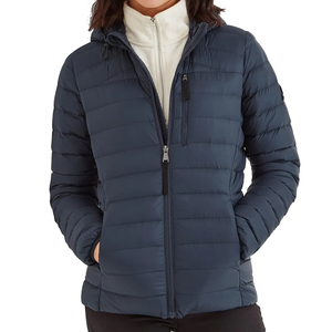 Veste matelassée imperméable à capuche pour femme, écologique, manches longues, coupe-vent, couleur unie, polyester, fermeture éclair - Product Image 3