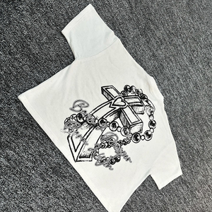 Camiseta de algodón 100% de 300 g/m² con estampado DTG, estilo streetwear, hombros caídos, corte holgado y extragrande, fabricada a medida. - Product Image 3