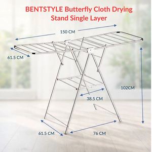 Séchoir à linge pliable carré à double niveau en acier inoxydable finition chromée, capacité de séchage de 35 pieds, intérieur/extérieur, salle de bain - Product Image 2