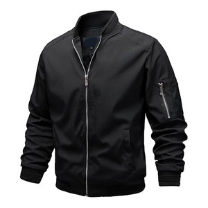 Men's <b>Lightweight</b> <b>Denim</b> Bomber <b>Jacket</b> Windbreaker Slim Fit Active Coat Breathable Casual Outdoor Sports Single Stand Front - Product Image 1
