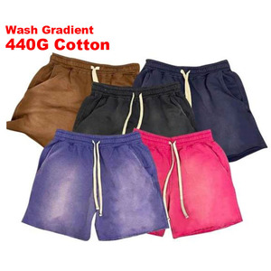 Shorts pour hommes personnalisés 100 % coton, taille mi-haute avec cordon de serrage, couleur unie, respirants, style urbain, fabricant OEM ODM, tissu doux de qualité supérieure, marque privée - Product Image 1