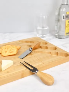 Tabla de cortar de madera de acacia, bandeja rectangular para servir queso, tabla de picar con utensilios para servir - Product Image 5