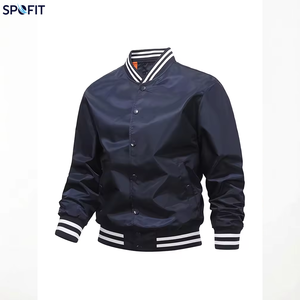 Chaqueta de Béisbol Deportiva para Hombre, Otoño, Acolchada, Poliéster Sólido 220g, Impermeable, Cálida, con Botones, Corte Holgado - Product Image 4