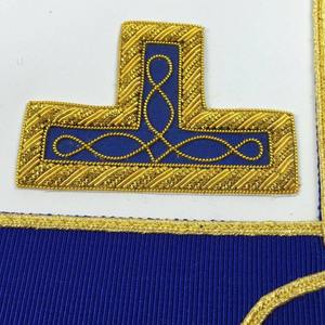 Tablier maçonnique en cuir brodé à la main de haute qualité, style vintage, avec perles, résistant à l'eau, vente en gros - Product Image 4