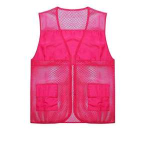 Gilet de sécurité réfléchissant vert sans manches pour homme, logo personnalisé, polyester imperméable, multi-poches, pour travaux de sécurité et de construction - Product Image 6