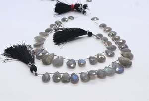 Perles de labradorite naturelle facettées en forme de poire, perles de labradorite bleue à reflets, brin de perles de labradorite, perles de labradorite en vrac pour la fabrication de bijoux - Product Image 6