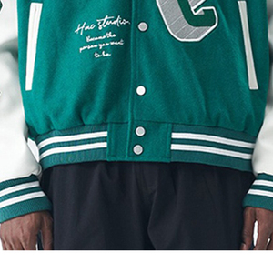 Chaqueta Letterman de Primera Calidad, Personalizada con Bordado Chenille, Cuello Alto Deportivo, Reversible, Impermeable, Universitaria para Hombre - Product Image 5