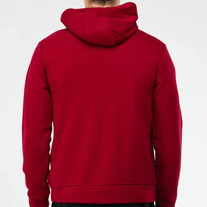 เสื้อฮู้ดซิปสีแดงสำหรับผู้ชาย ทรงปกติ สวมใส่สบาย ผ้าฝ้ายถัก 100% สีพื้น เหมาะสำหรับใส่ในฤดูใบไม้ร่วง - Product Image 2