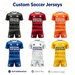 Custom Logo Men's Soccer Uniform Set Low MOQ Quick Dry Breathable <b>V</b>-Neck Adjustable Strap Polyester Jersey Shorts Training Kit - Product Image 5