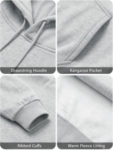 เสื้อฮู้ดดี้ลำลองสำหรับฤดูหนาว ผู้ชาย ผู้หญิง ใส่ได้ทั้งสองเพศ ผ้าฝ้ายฟลีซ ทรงโอเวอร์ไซส์ แขนยาว ทรงหลวม สไตล์สตรีทแวร์ มีกระเป๋าจิงโจ้ เป็นมิตรต่อสิ่งแวดล้อม - Product Image 5
